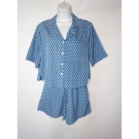 Haute Hippie Style Other - Haute Hippie Style Women's Blue White Floral Pajama Set Shorts Top Size S READ
